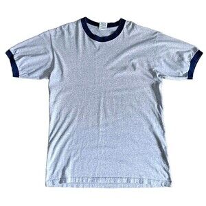 Nutmeg T-Shirt Men's Size Large Sing Stitch Gray Short Sleeve Vintage 90s